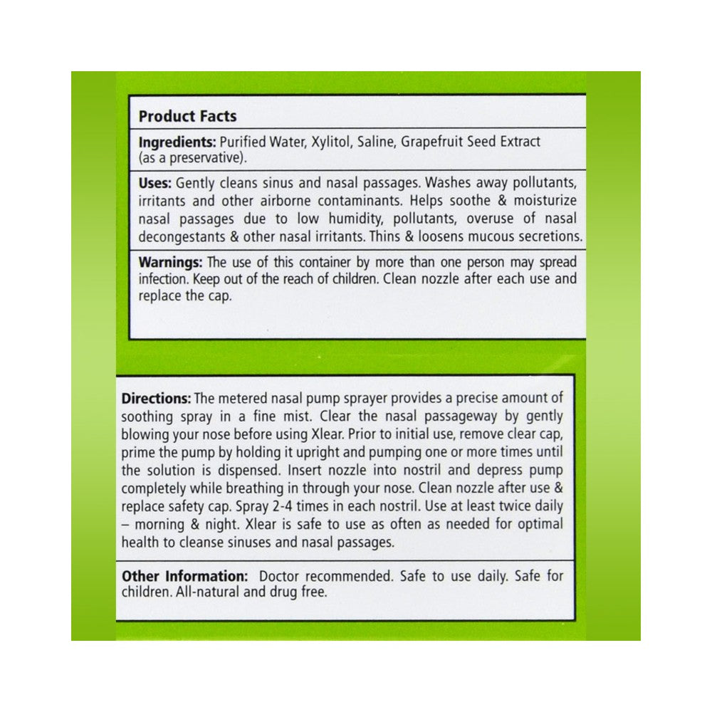 Xlear Saline Nasal Spray – Vitahealth Apothecary